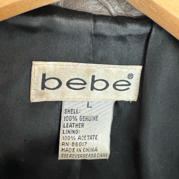 Vintage 90s Bebe gray leather coat! - Picture 5 of 7